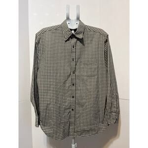 Van Heusen Men’s Gray Check Wrinkle-Free Long Sleeve Button-Down Shirt Size M